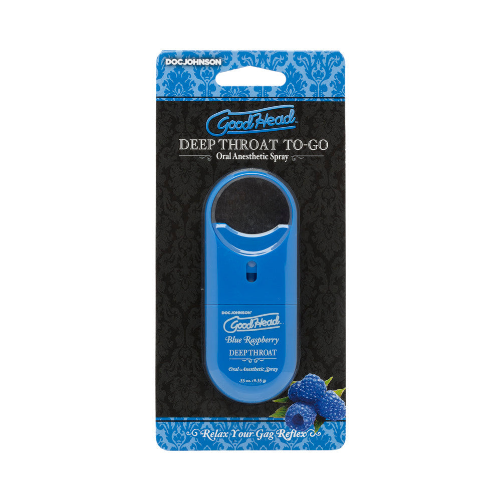 DOC JOHNSON - GOODHEAD DEEP THROAT SPRAY TO-GO BLUE RASPBERRY .33 OZ