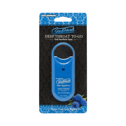 DOC JOHNSON - GOODHEAD DEEP THROAT SPRAY TO-GO BLUE RASPBERRY .33 OZ