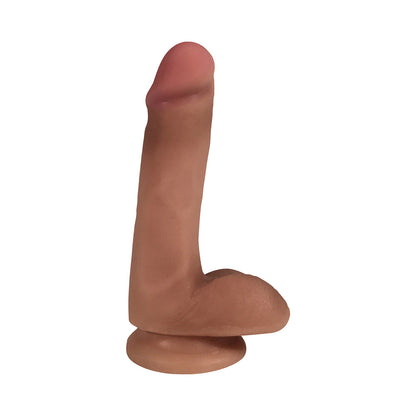 CURVE NOVELTIES - DILDO DE DUPLA DENSIDADE CURVE TOYS EASY RIDERS 15 CM COM BOLAS E VENTOSA COR AREIA