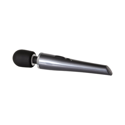 EVOLVED - MIGHTY METALLIC WAND VIBRADOR DE VARINHA RECARREGÁVEL EM SILICONE CROMO/PRETO