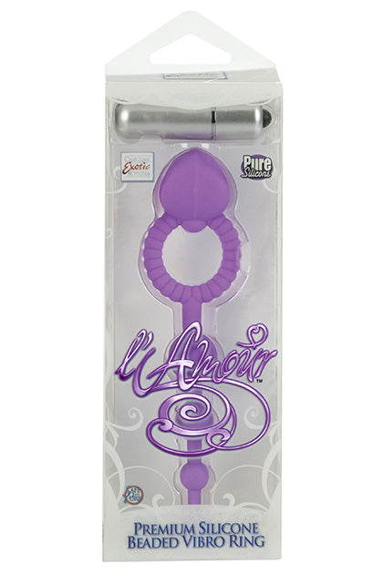 CALEXOTICS - L'AMOUR PREMIUM SILICONE BEADED VIBRO RING - PURPLE