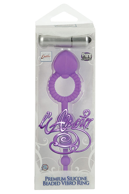CALEXOTICS - L'AMOUR PREMIUM SILICONE BEADED VIBRO RING - PURPLE