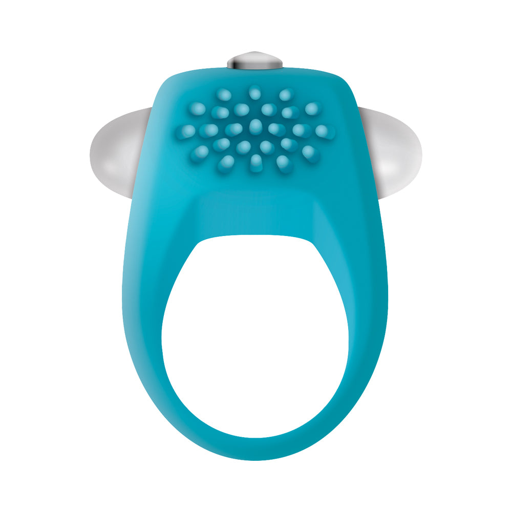 ZERO TOLERANCE - TEAL TICKLER SINGLE-SPEED VIBRATING SILICONE COCK RING TEAL