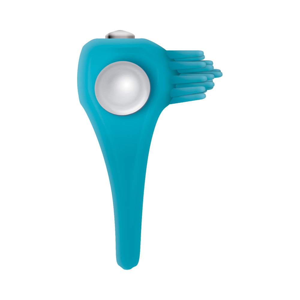 ZERO TOLERANCE - TEAL TICKLER SINGLE-SPEED VIBRATING SILICONE COCK RING TEAL