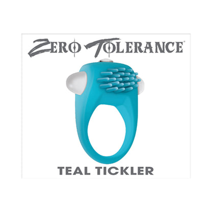 ZERO TOLERANCE - TEAL TICKLER SINGLE-SPEED VIBRATING SILICONE COCK RING TEAL