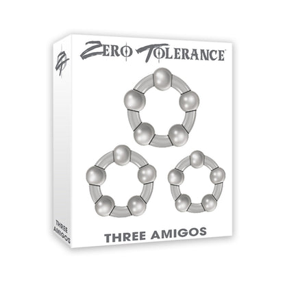 ZERO TOLERANCE - THREE AMIGOS 3-PIECE COCK RING SET CLEAR