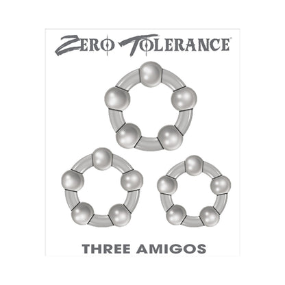 ZERO TOLERANCE - THREE AMIGOS 3-PIECE COCK RING SET CLEAR
