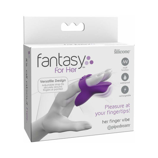 PIPEDREAM - FANTASY FOR HER RECHARGEABLE ADJUSTABLE SILICONE HER FINGER VIBE PURPLE
