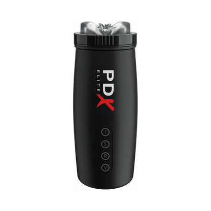 PDX BRANDS - PDX ELITE MOTOBATOR 2 RECHARGEABLE THRUSTING VIBRATING MASTURBATOR CLEAR/BLACK