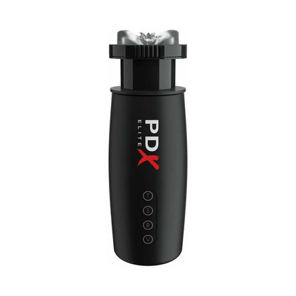 PDX BRANDS - PDX ELITE MOTOBATOR 2 RECHARGEABLE THRUSTING VIBRATING MASTURBATOR CLEAR/BLACK