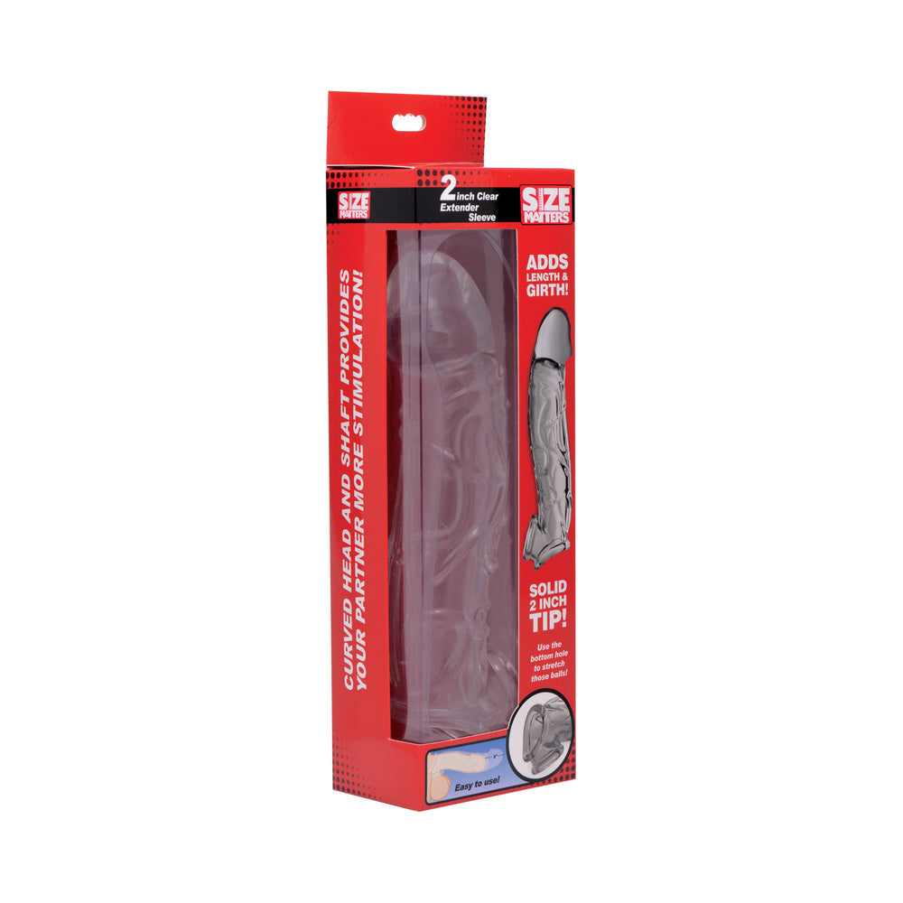 XR BRANDS - SIZE MATTERS 2 IN. CLEAR EXTENDER SLEEVE