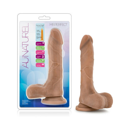 BLUSH - AU NATUREL MISTER PERFECT 8.5 IN. POSABLE DUAL DENSITY DILDO WITH BALLS