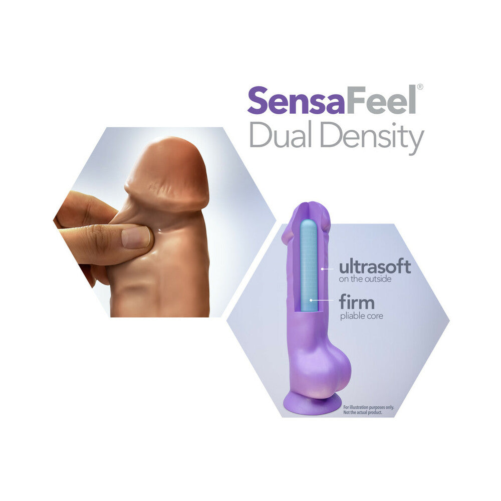 BLUSH - AU NATUREL MISTER PERFECT 8.5 IN. POSABLE DUAL DENSITY DILDO WITH BALLS