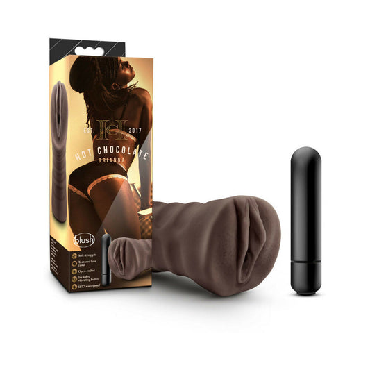 BLUSH - HOT CHOCOLATE BRIANNA VAGINA STROKER WITH BULLET VIBRATOR BROWN