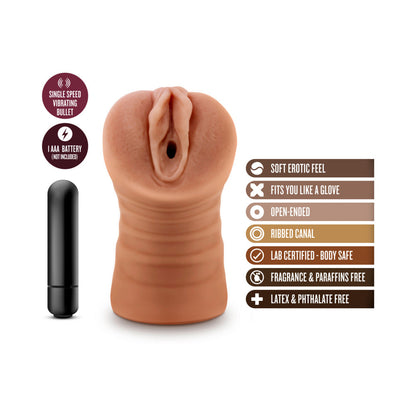 BLUSH - M FOR MEN JULIETA VAGINA STROKER WITH BULLET VIBRATOR TAN