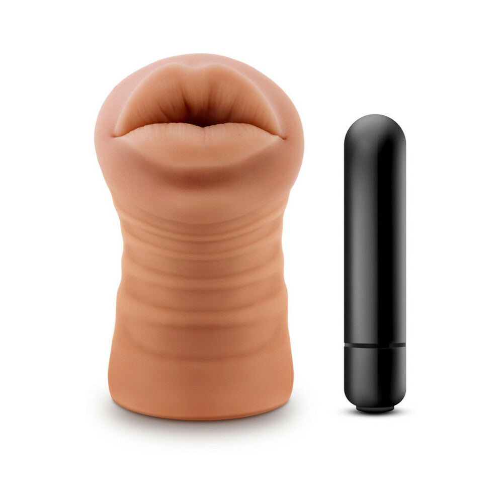 BLUSH - M FOR MEN ISABELLA ORAL STROKER WITH BULLET VIBRATOR TAN