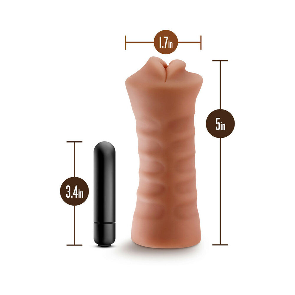 BLUSH - M FOR MEN ISABELLA ORAL STROKER WITH BULLET VIBRATOR TAN