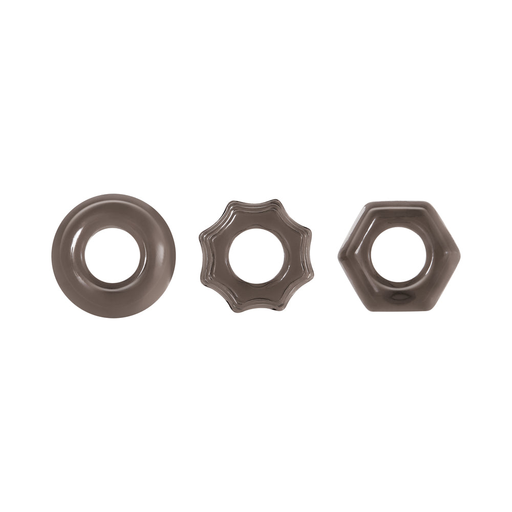 ZERO TOLERANCE - TRIPLE THICK 3-PIECE COCKRING SET SMOKE