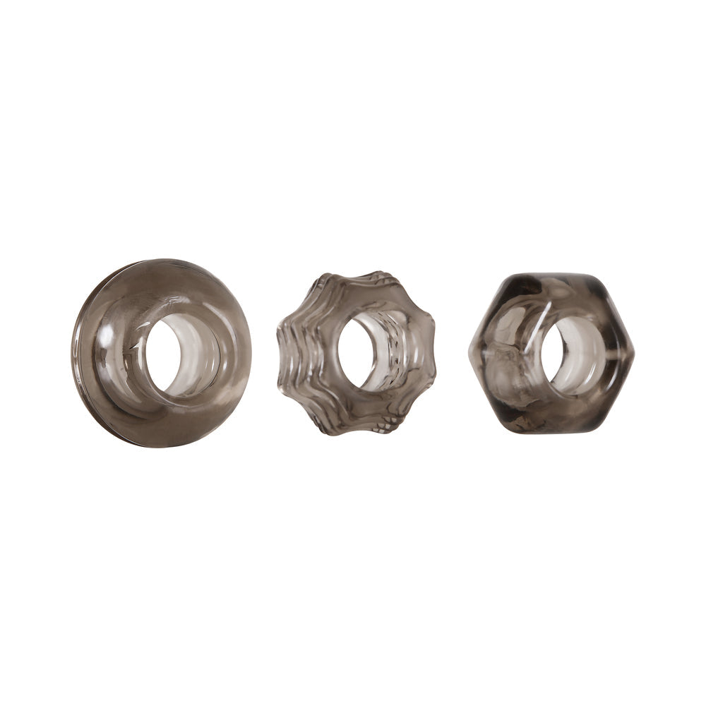 ZERO TOLERANCE - TRIPLE THICK 3-PIECE COCKRING SET SMOKE