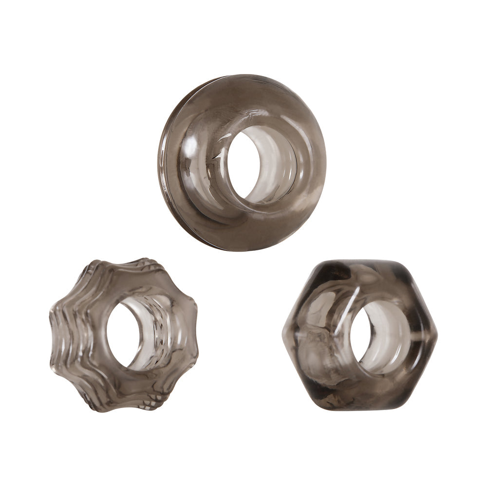 ZERO TOLERANCE - TRIPLE THICK 3-PIECE COCKRING SET SMOKE