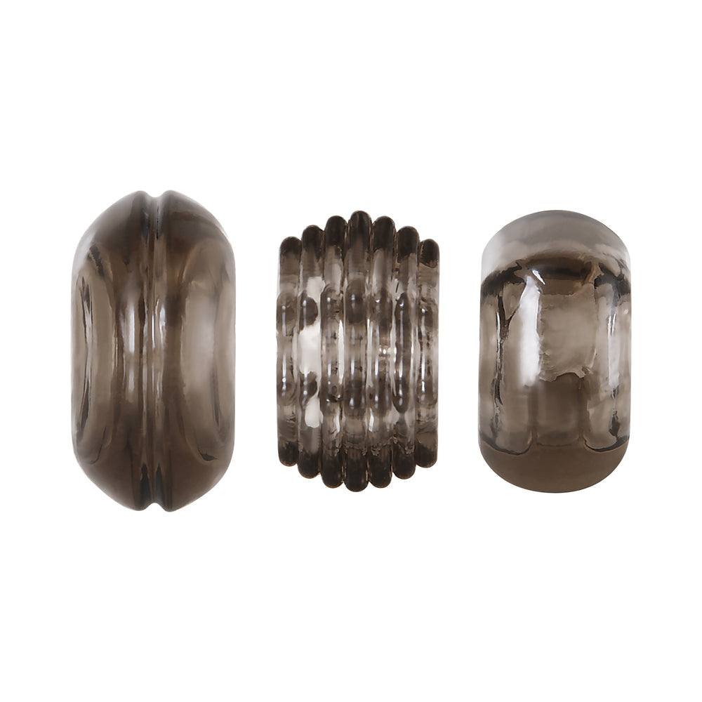 ZERO TOLERANCE - TRIPLE THICK 3-PIECE COCKRING SET SMOKE