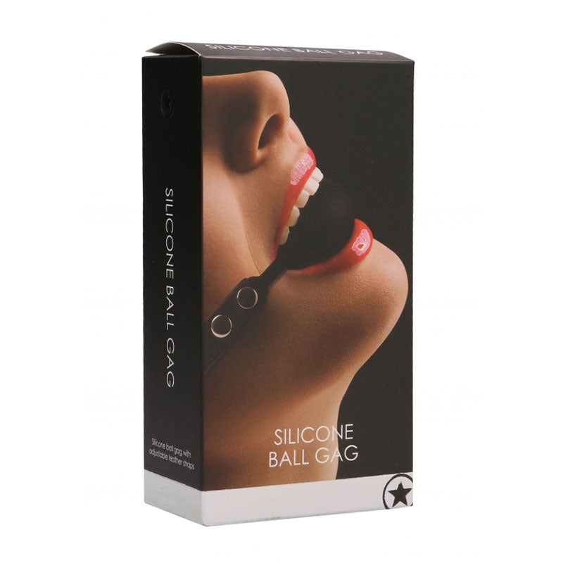 SHOTS - OUCH! ADJUSTABLE SILICONE BALL GAG BLACK