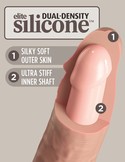 PIPEDREAM - KING COCK ELITE - 8" DUAL DENSITY VIBRATING SILICONE COCK  LIGHT