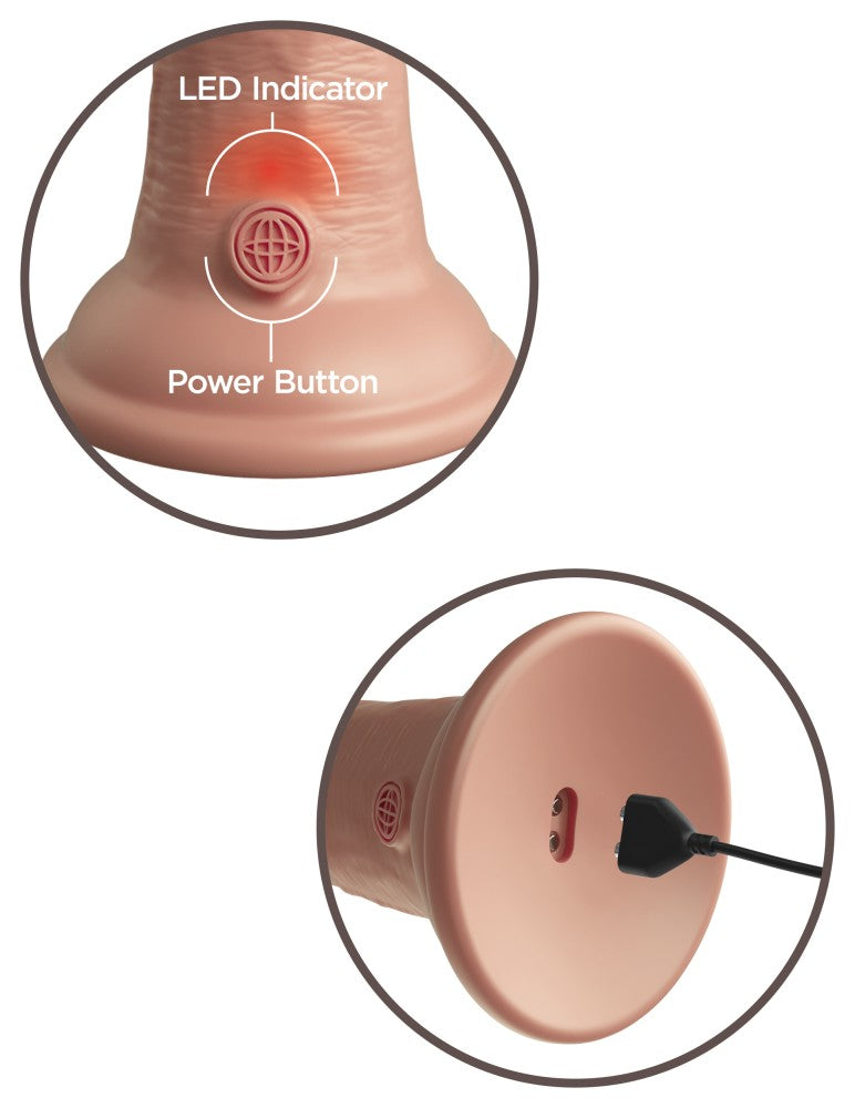 PIPEDREAM - KING COCK ELITE - 8" DUAL DENSITY VIBRATING SILICONE COCK  LIGHT