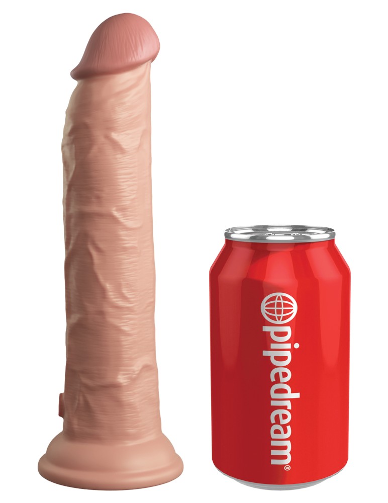 PIPEDREAM - KING COCK ELITE - 9" DUAL DENSITY VIBRATING SILICONE COCK WITH REMOTE  LIGHT