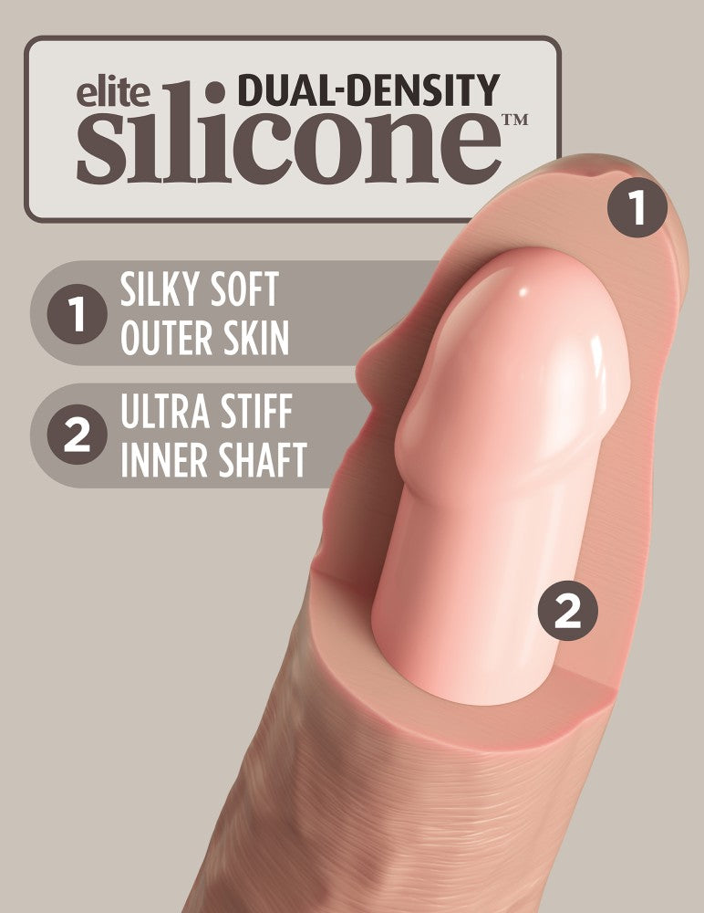 PIPEDREAM - KING COCK ELITE - 9" DUAL DENSITY VIBRATING SILICONE COCK WITH REMOTE  LIGHT