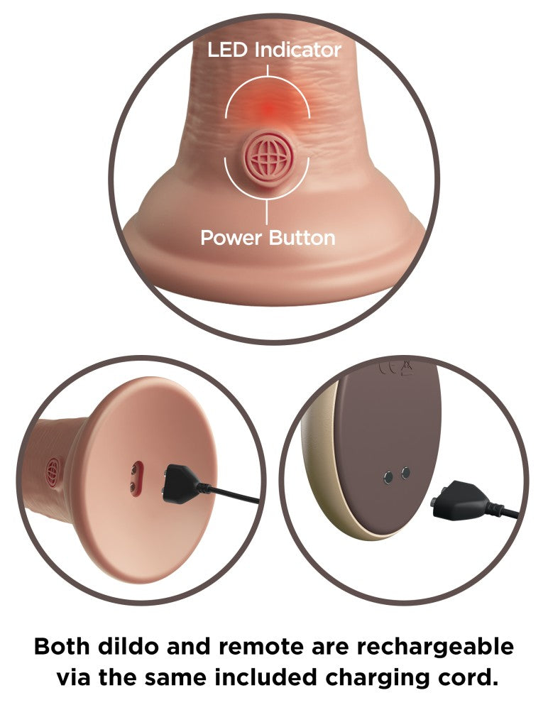 PIPEDREAM - KING COCK ELITE - 9" DUAL DENSITY VIBRATING SILICONE COCK WITH REMOTE  LIGHT