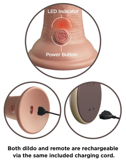 PIPEDREAM - KING COCK ELITE - 9" DUAL DENSITY VIBRATING SILICONE COCK WITH REMOTE  LIGHT
