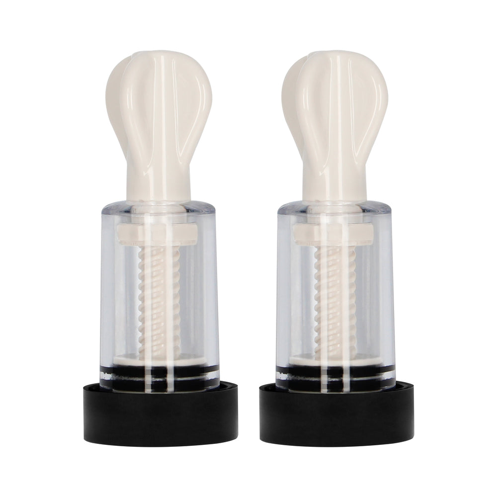 SHOTS - ELECTROSHOCK REMOTE-CONTROLLED E-STIMULATION NIPPLE SUCKERS WHITE