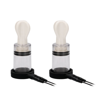 SHOTS - ELECTROSHOCK REMOTE-CONTROLLED E-STIMULATION NIPPLE SUCKERS WHITE
