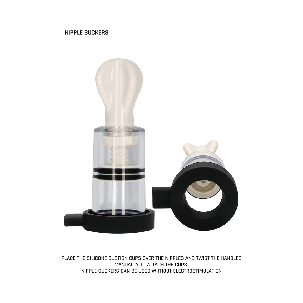 SHOTS - ELECTROSHOCK REMOTE-CONTROLLED E-STIMULATION NIPPLE SUCKERS WHITE