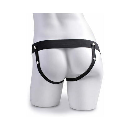 PIPEDREAM - FETISH FANTASY SERIES VIBRATING 8 IN. HOLLOW STRAP-ON WITH BALLS BROWN/BLACK