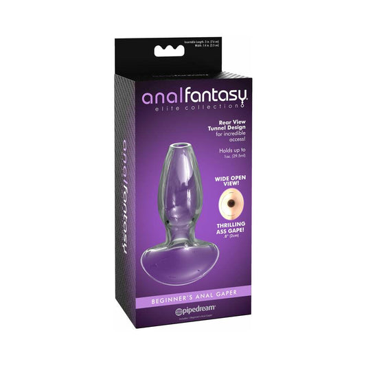 PIPEDREAM - ANAL FANTASY ELITE COLLECTION BEGINNER'S ANAL GAPER GLASS TUNNEL PLUG CLEAR