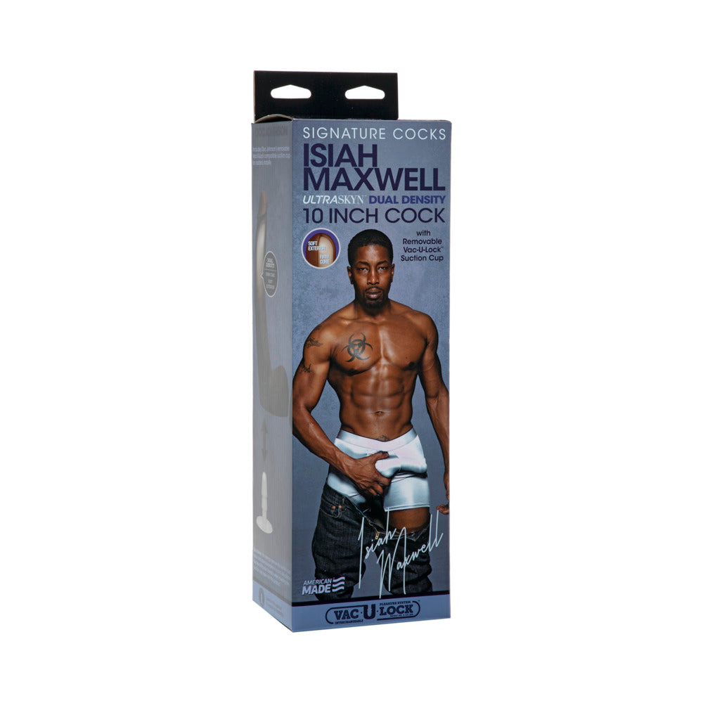 DOC JOHNSON - SIGNATURE COCKS ISIAH MAXWELL 10-INCH ULTRASKYN DILDO CHOCOLATE