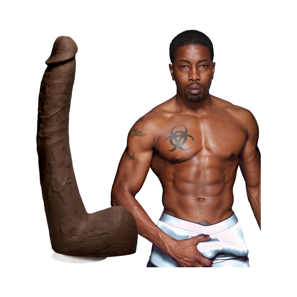 DOC JOHNSON - SIGNATURE COCKS ISIAH MAXWELL 10-INCH ULTRASKYN DILDO CHOCOLATE