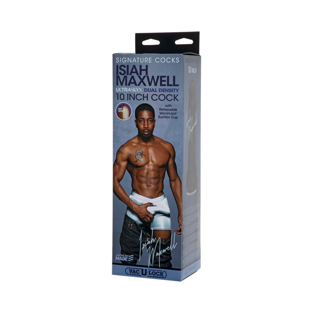 DOC JOHNSON - SIGNATURE COCKS ISIAH MAXWELL 10-INCH ULTRASKYN DILDO CHOCOLATE