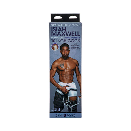 DOC JOHNSON - SIGNATURE COCKS ISIAH MAXWELL 10-INCH ULTRASKYN DILDO CHOCOLATE