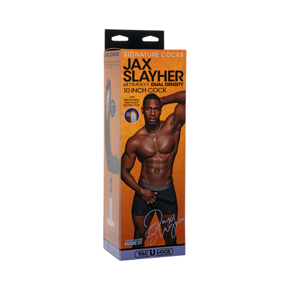 DOC JOHNSON - SIGNATURE COCKS JAX SLAYHER 10 POLEGADAS ULTRASKYN COM VENTOSA REMOVÍVEL VAC-U-LOCK CHOCOLATE