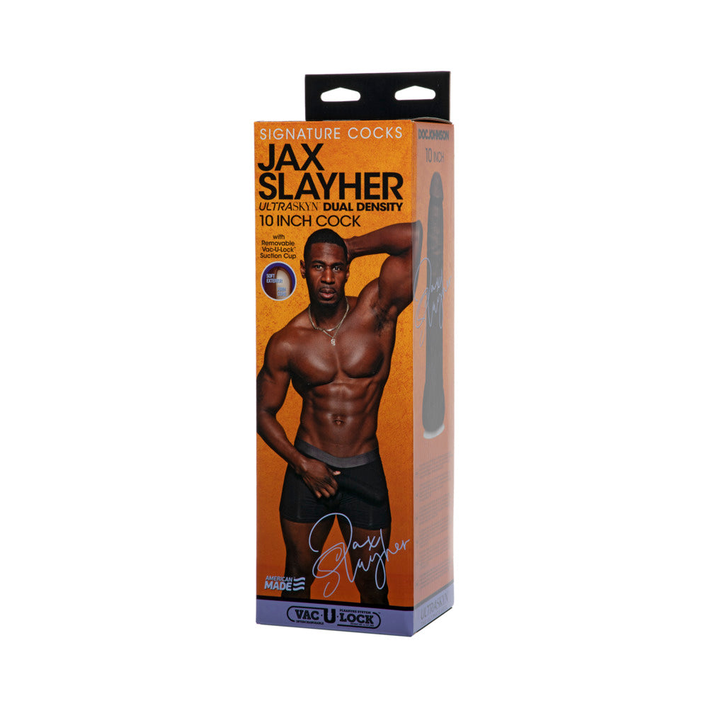 DOC JOHNSON - SIGNATURE COCKS JAX SLAYHER 10 POLEGADAS ULTRASKYN COM VENTOSA REMOVÍVEL VAC-U-LOCK CHOCOLATE