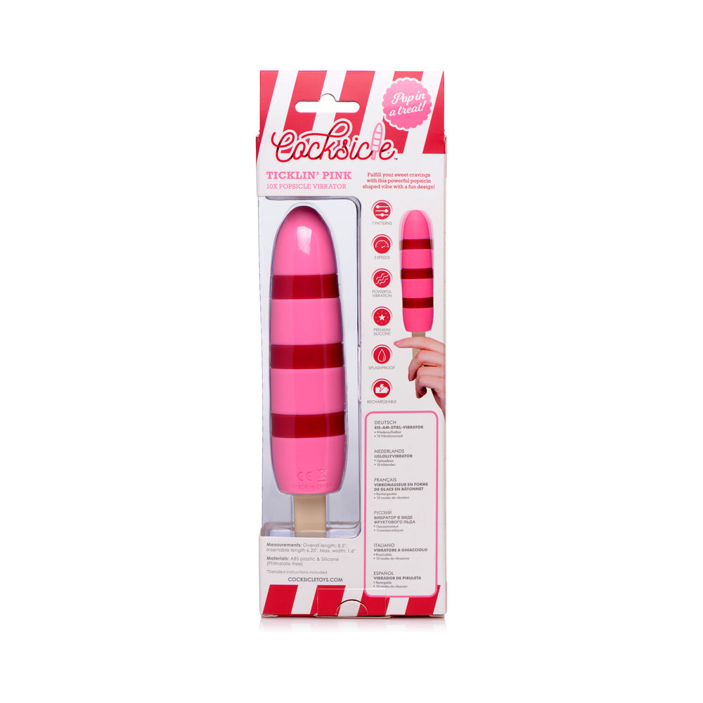 XR BRANDS - COCKSICLE TICKLIN' PINK 10X POPSICLE VIBRATOR