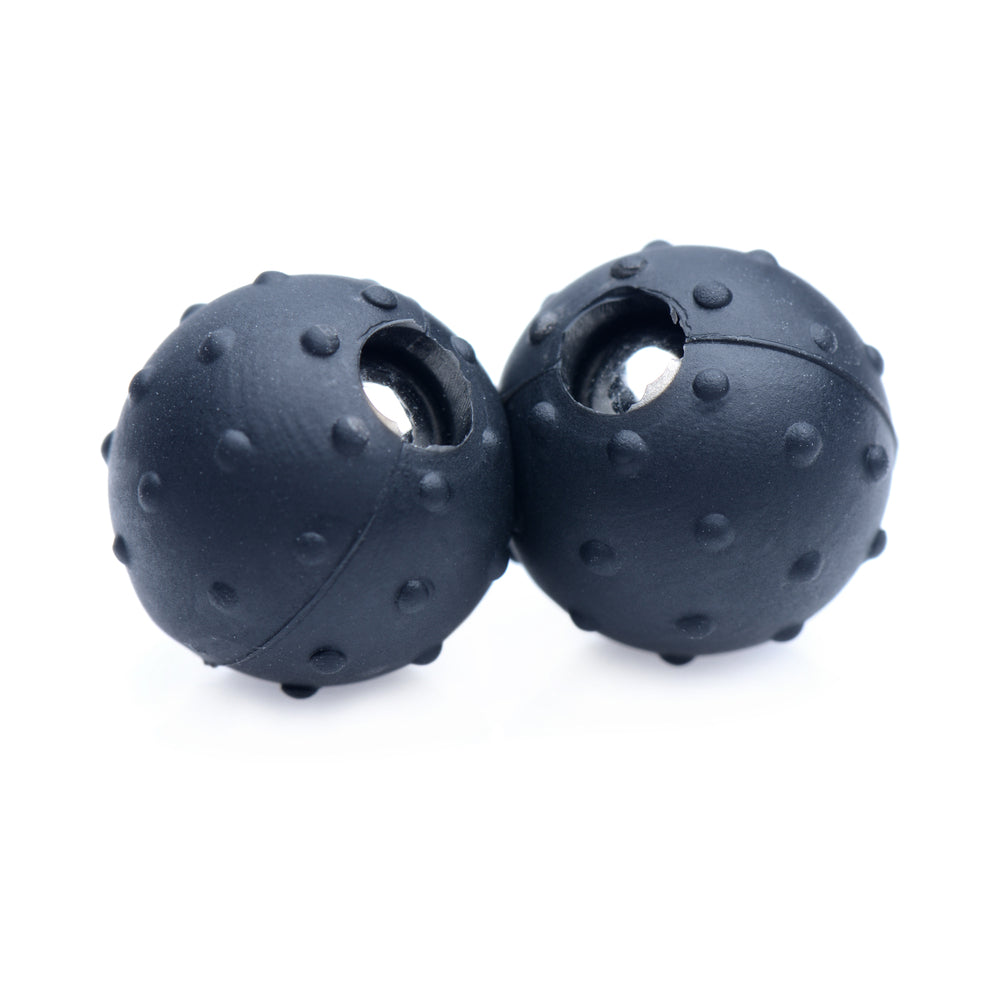 XR BRANDS - MASTER SERIES DRAGON'S ORBS NUBBED SILICONE MAGNETIC BALLS