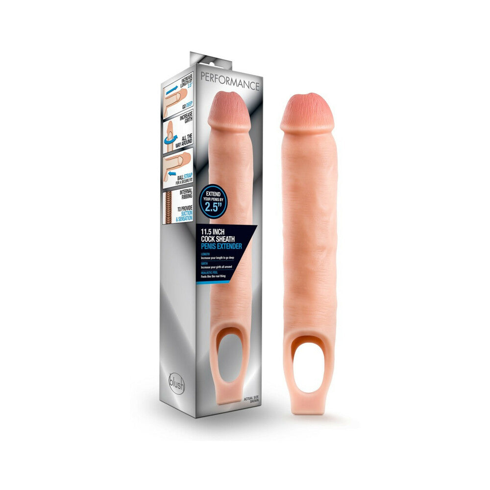 BLUSH - PERFORMANCE 11.5 IN. COCK SHEATH PENIS EXTENDER SLING BEIGE