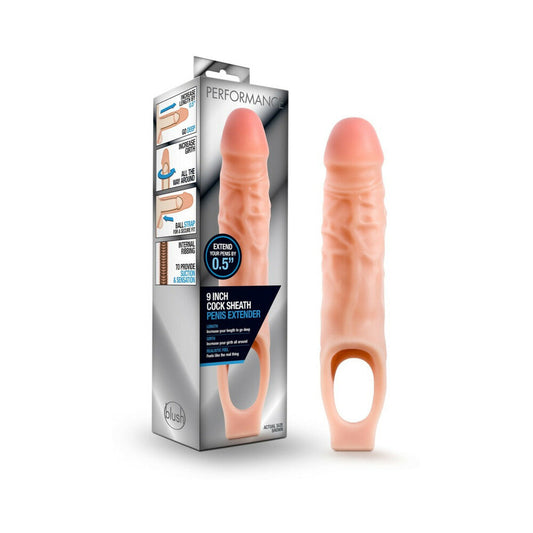 BLUSH - PERFORMANCE 9 IN. COCK SHEATH PENIS EXTENDER SLING BEIGE