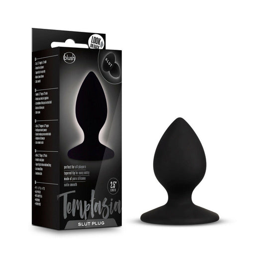BLUSH - TEMPTASIA 'SLUT' SILICONE ANAL PLUG BLACK