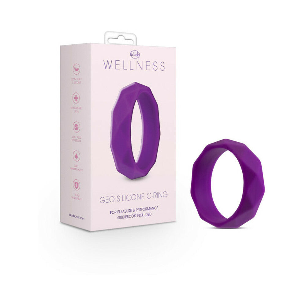BLUSH - WELLNESS GEO SILICONE COCK RING PURPLE