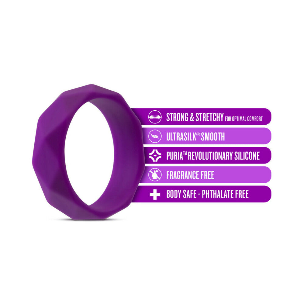 BLUSH - WELLNESS GEO SILICONE COCK RING PURPLE